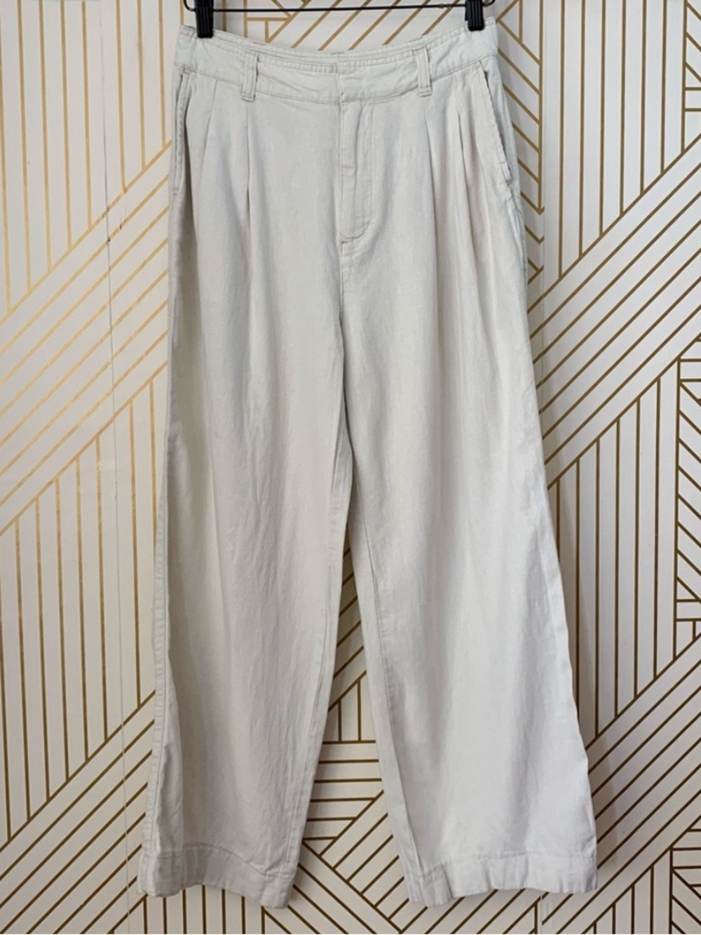 Gap Linen blend wide leg pleated pants  high rise trouser Lagenlook old money 2